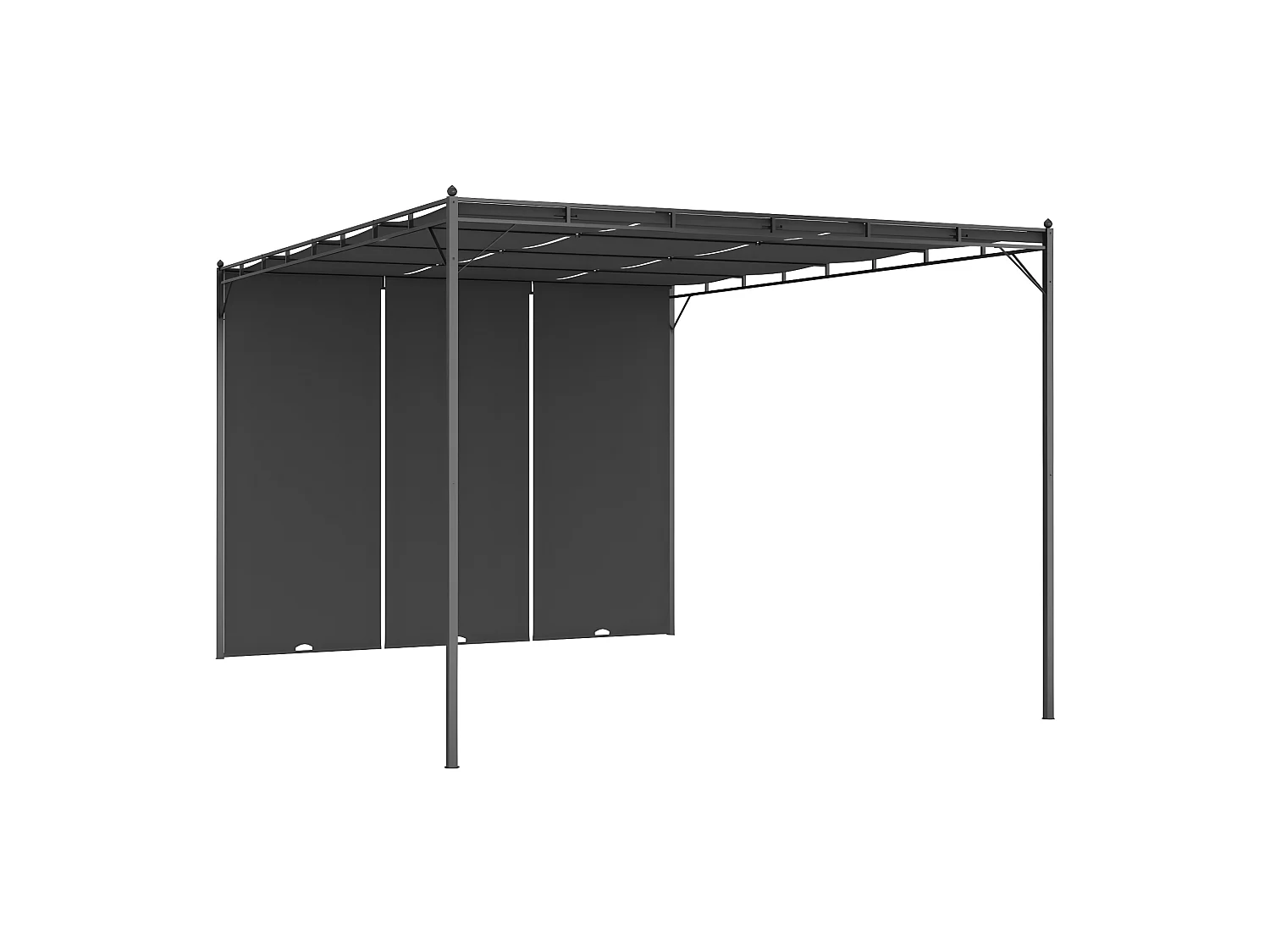 Tonnelle de jardin avec rideau latéral 4x3x2,25 m Anthracite WVGQ5068