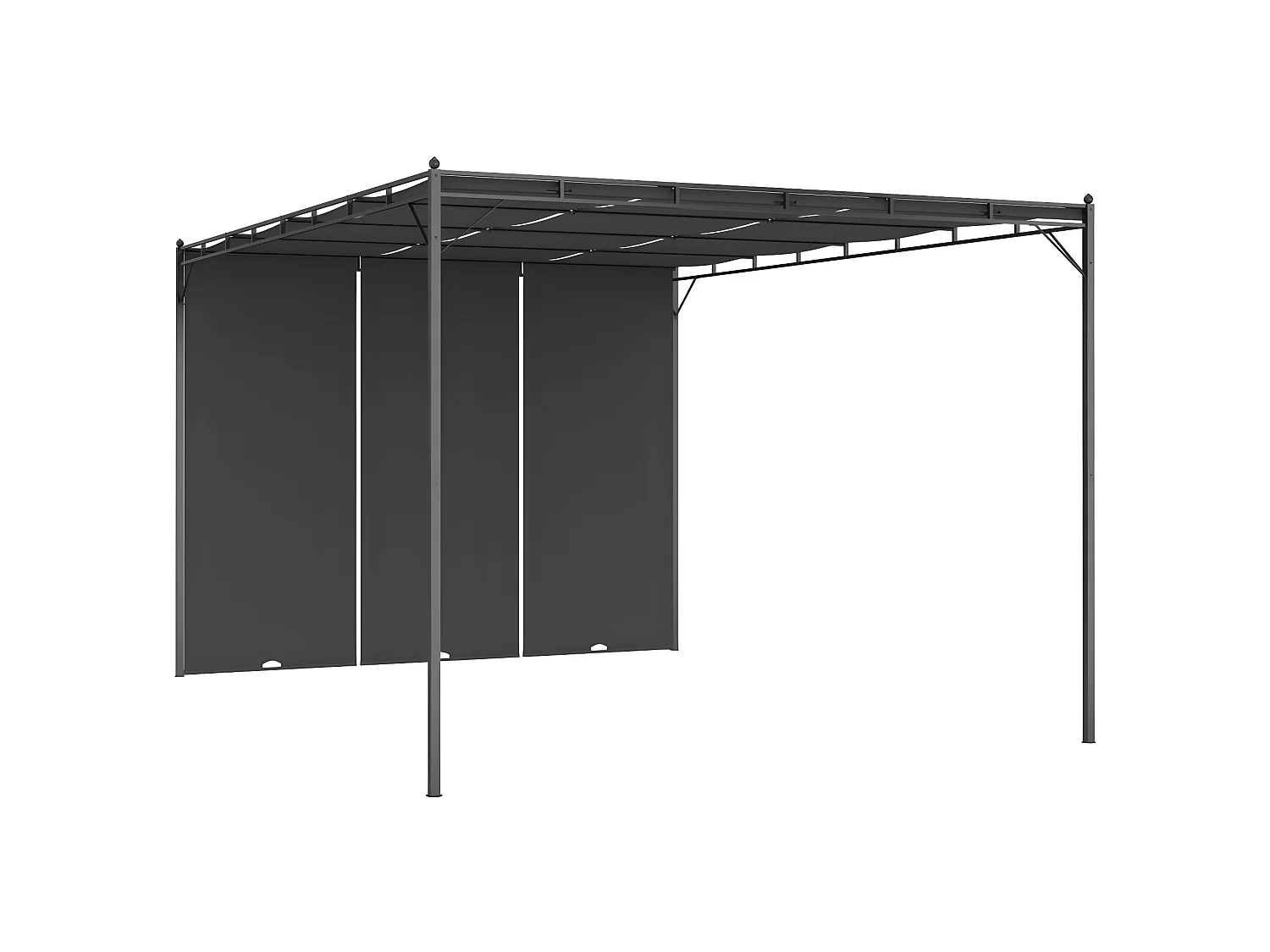 Tonnelle de jardin avec rideau latéral 4x3x2,25 m Anthracite WVGQ5068