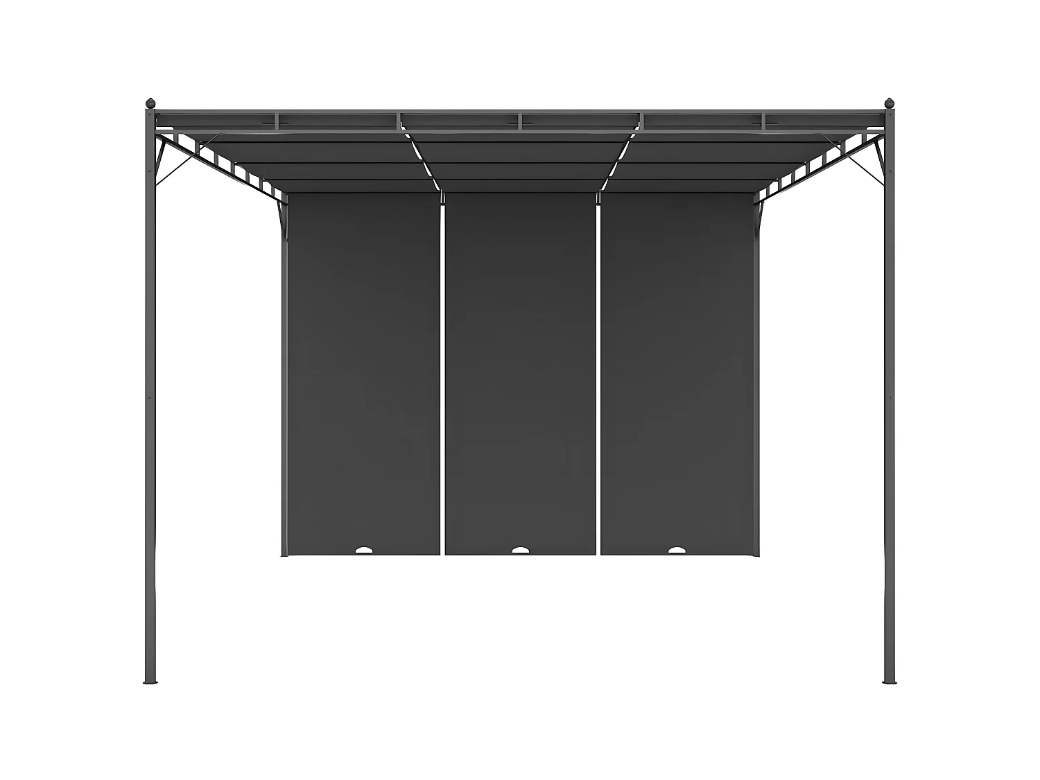 Tonnelle de jardin avec rideau latéral 4x3x2,25 m Anthracite WVGQ5068