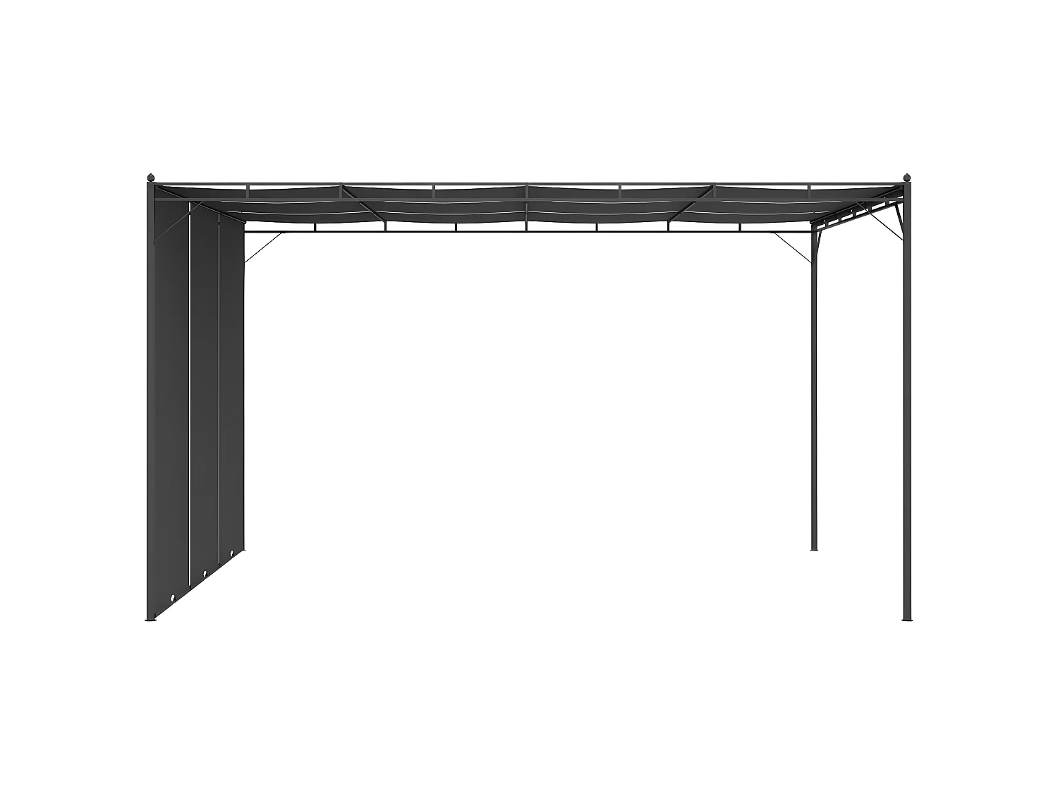 Tonnelle de jardin avec rideau latéral 4x3x2,25 m Anthracite WVGQ5068