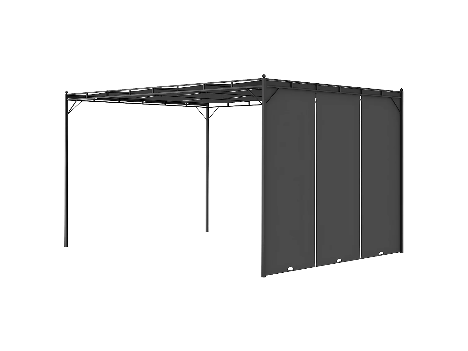 Tonnelle de jardin avec rideau latéral 4x3x2,25 m Anthracite WVGQ5068