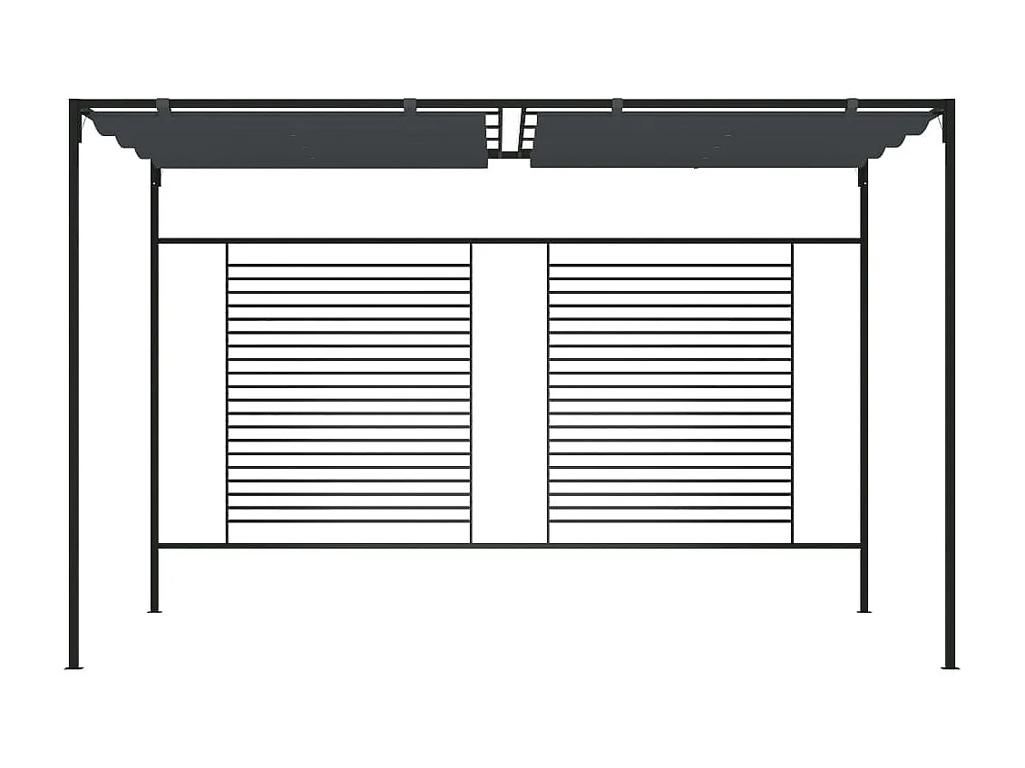 Gazebo - Tenda de recepção com toldo retrátil 4x3x2,3 m 180 g/m² antracite PT395797