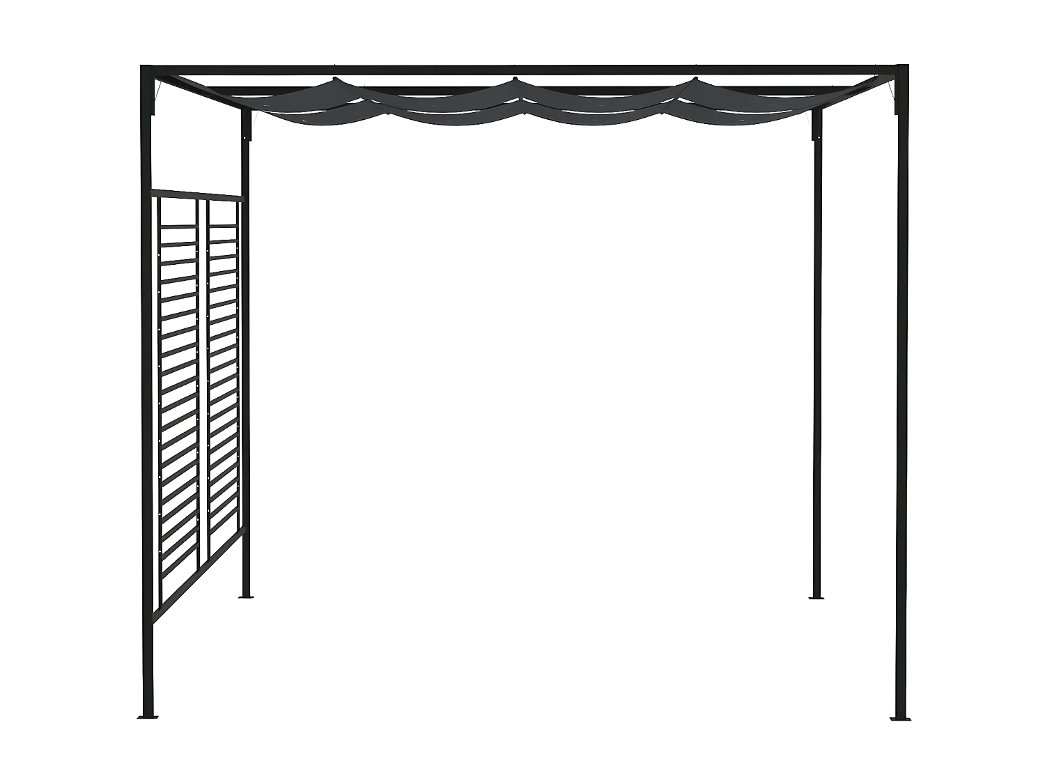 Gazebo - Tenda de recepção com toldo retrátil 4x3x2,3 m 180 g/m² antracite PT395797