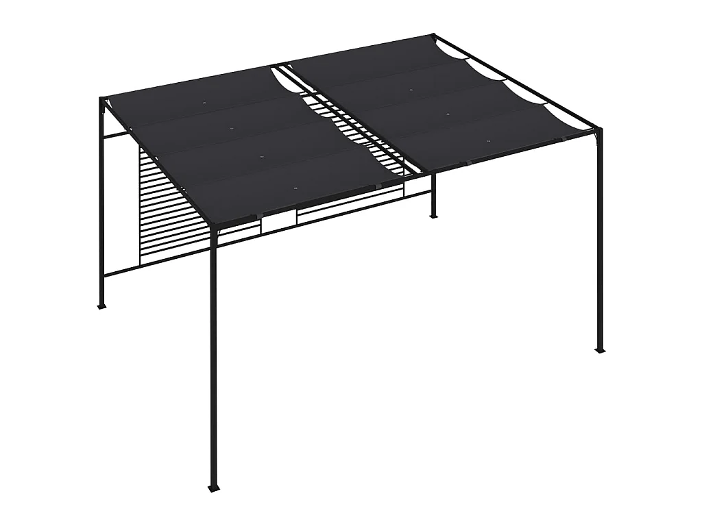Tonnelle avec auvent rétractable 4x3x2,3 m Anthracite 180 g/m² WVGQ9620