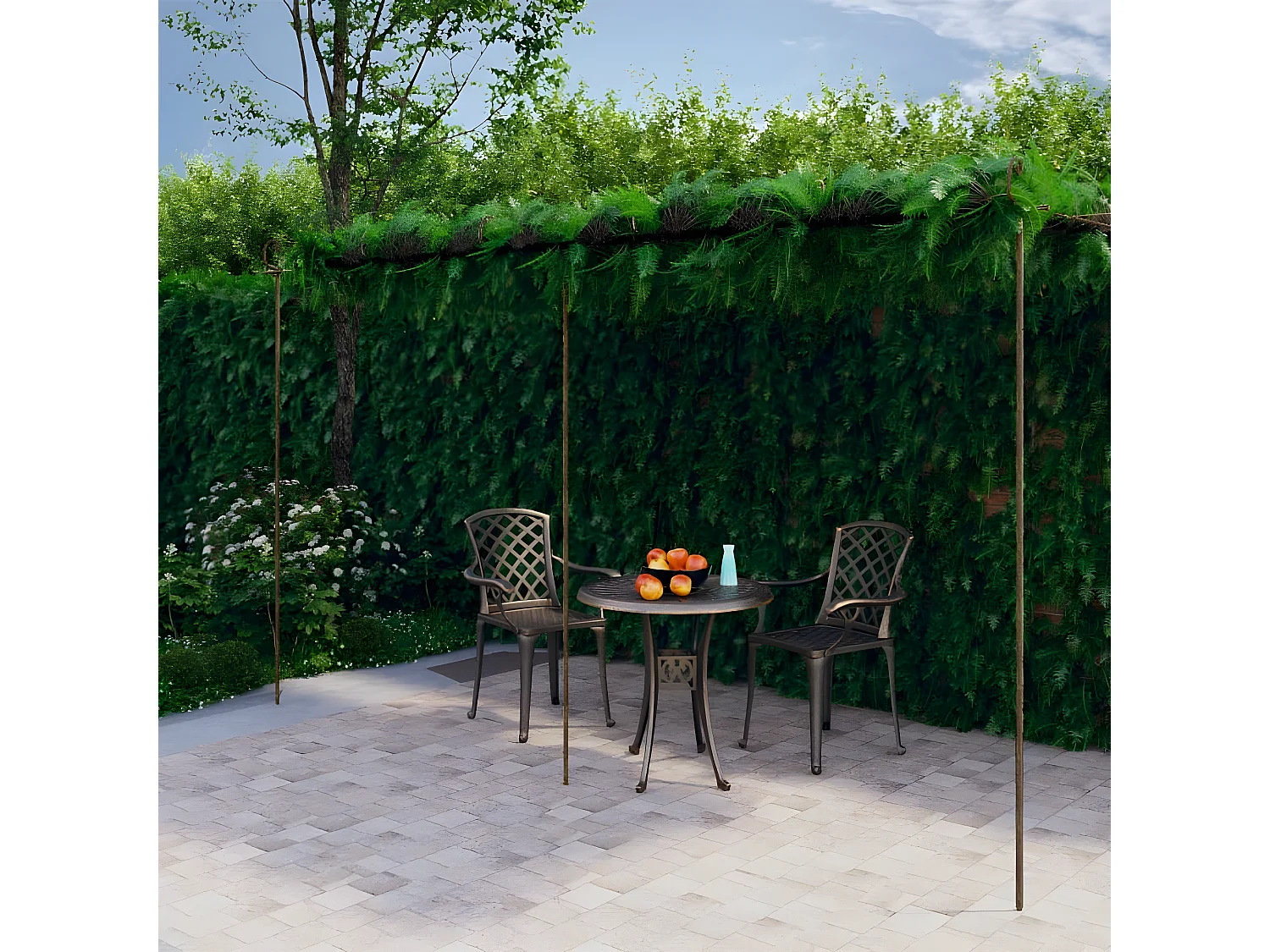 Pergola de jardin Marron antique 6x3x2,5 m Fer WVGQ9737