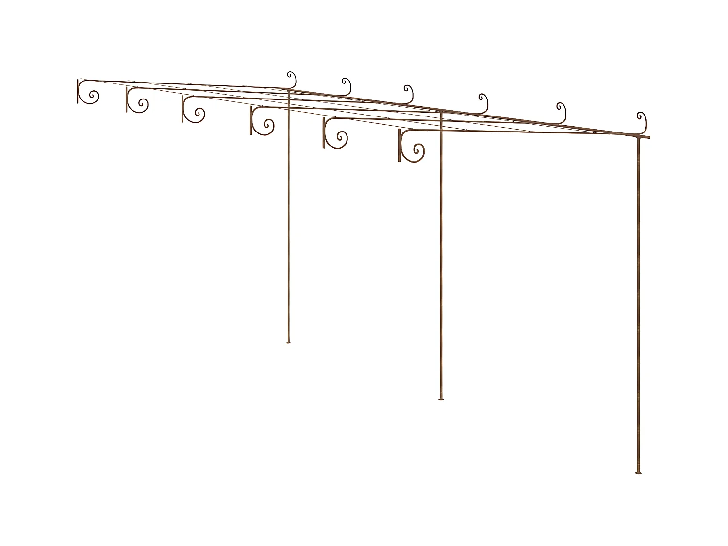Pérgola de jardín marrón antiguo 6x3x2,5 m hierro ES196086