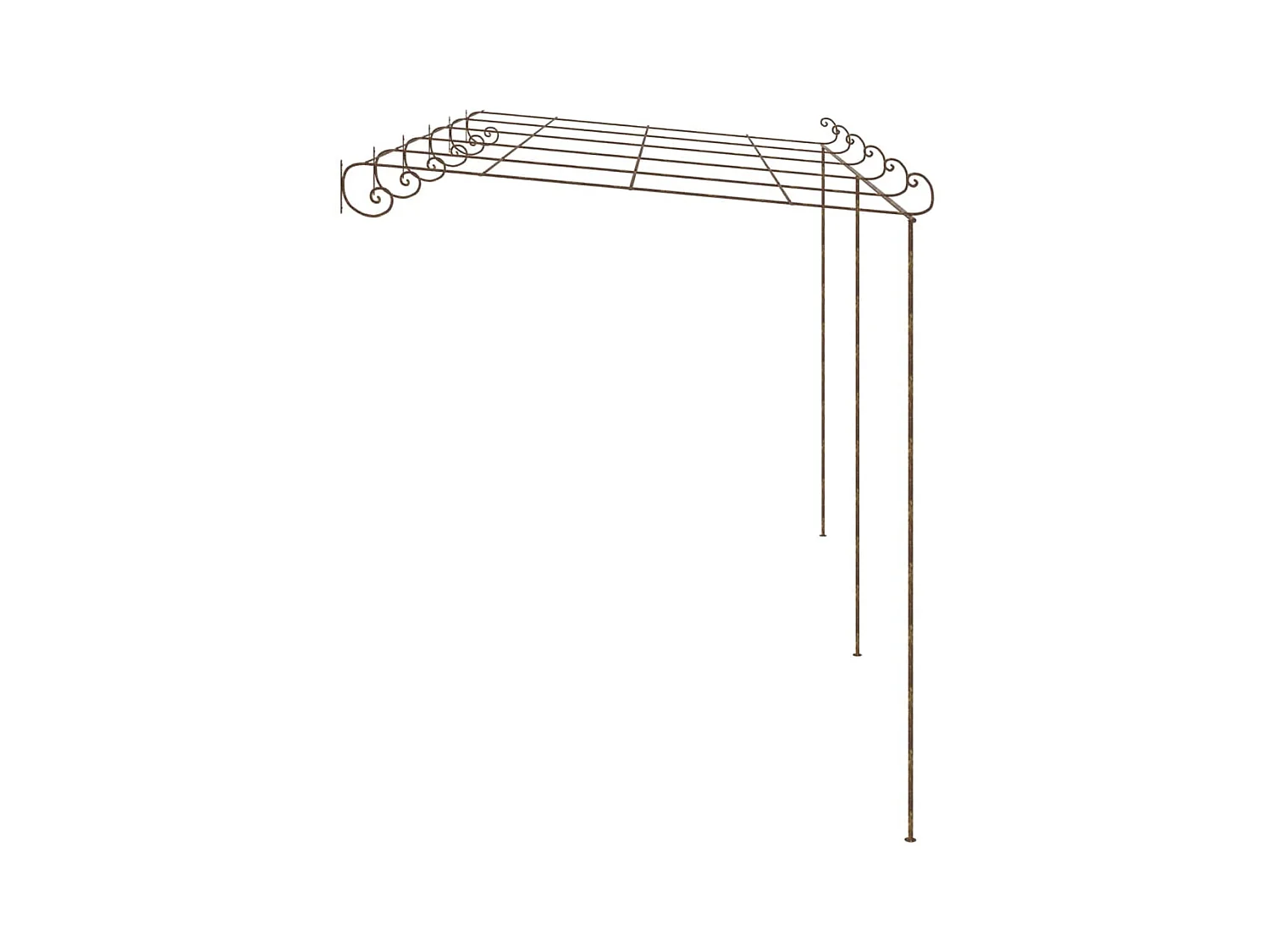 Pérgola de jardín marrón antiguo 6x3x2,5 m hierro ES196086