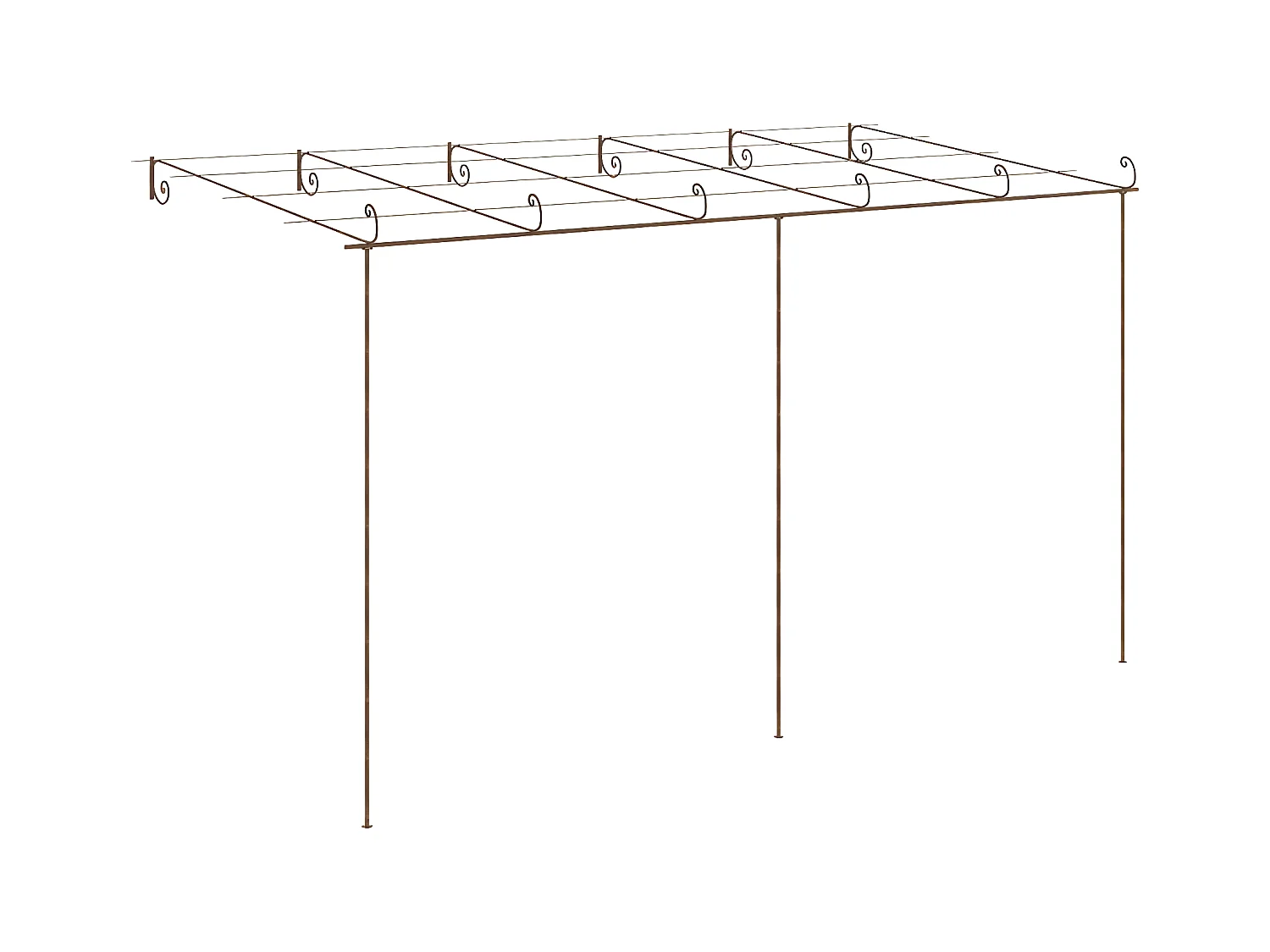 Pérgola de jardín marrón antiguo 6x3x2,5 m hierro ES196086