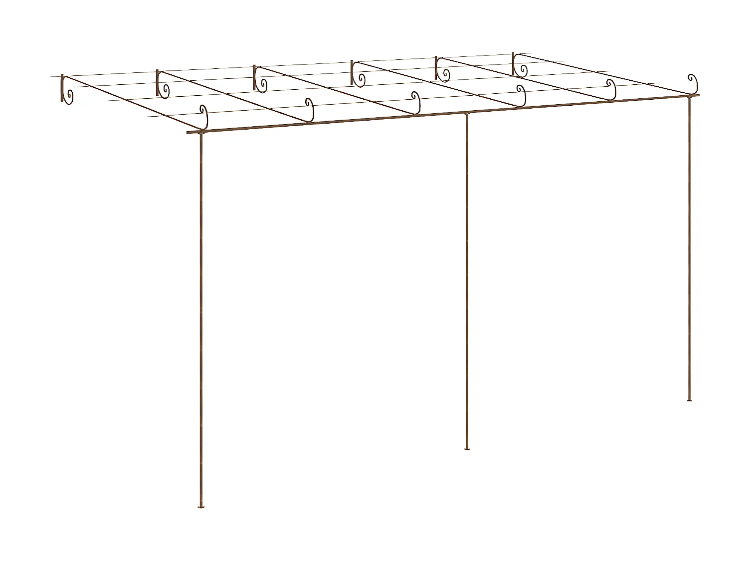 Pergola de jardin Marron antique 6x3x2,5 m Fer WVGQ9737