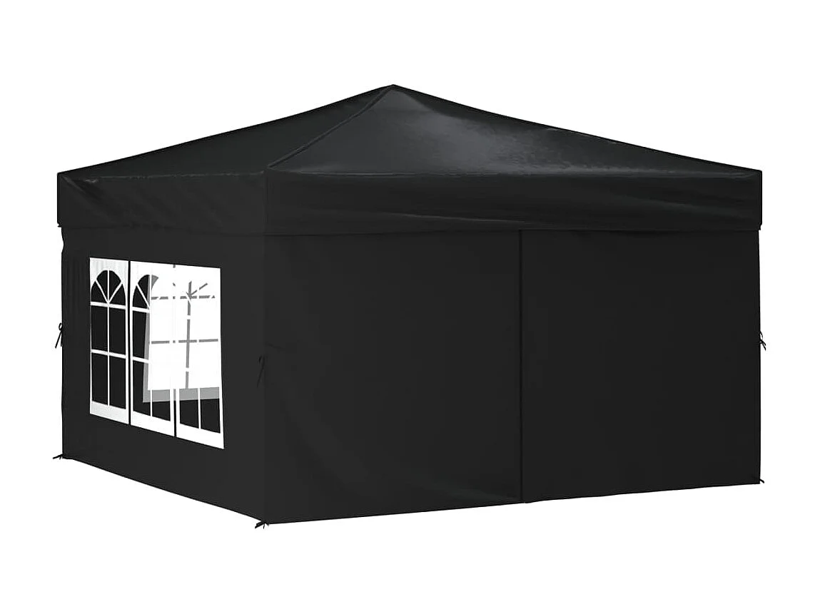 Tenda para festas dobrável com paredes laterais 3x3 m preto PT931128