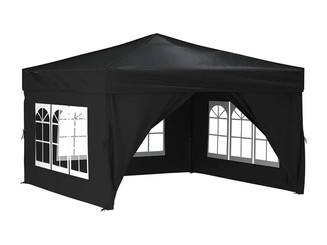 Tenda para festas dobrável com paredes laterais 3x3 m preto PT931128
