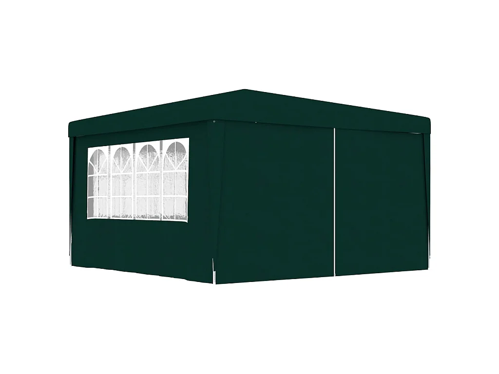 Carpa profesional para fiestas con paredes verde 90 g/m² 4x4 m ES310187