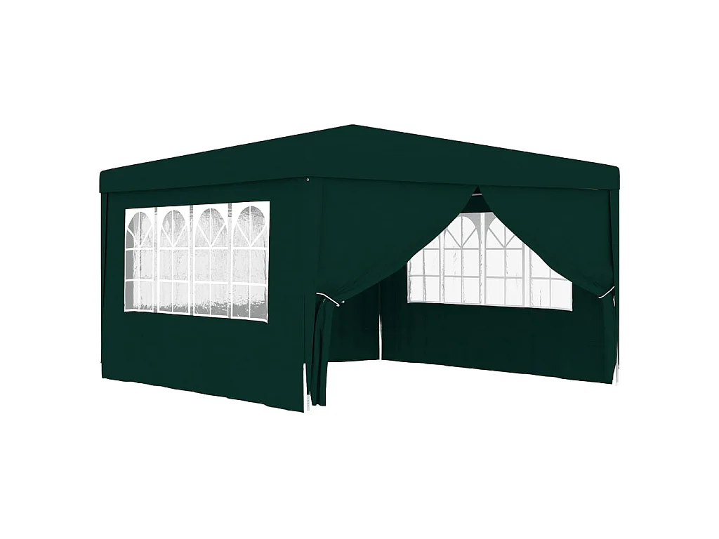Tenda festas profissional c/ paredes laterais 4x4m 90g/m² verde PT120722