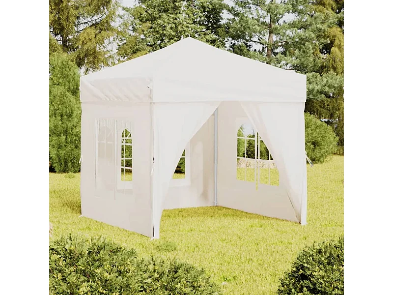 Tente de réception pliable avec parois Blanc 2x2 m WVGQ2759