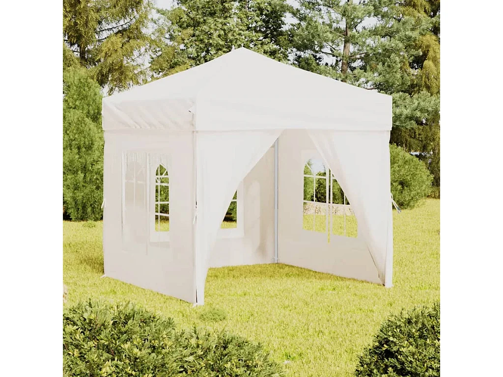 Tente de réception pliable avec parois Blanc 2x2 m WVGQ2759