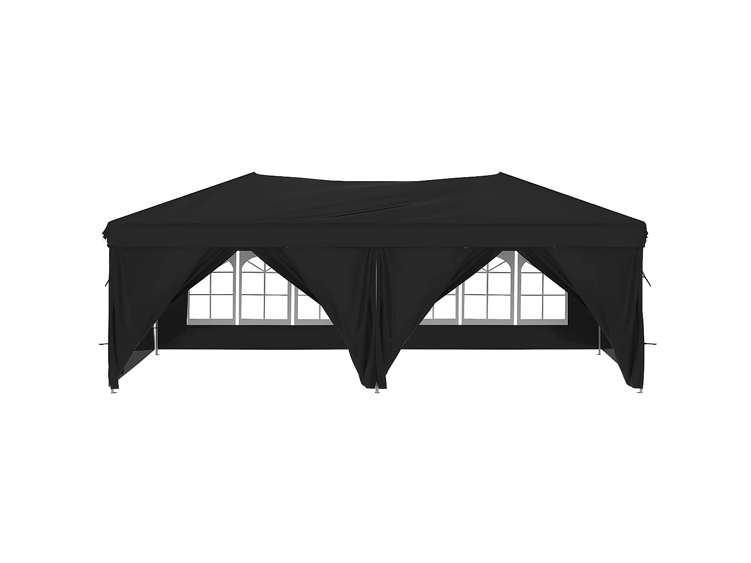 Tente de réception pliable avec parois Noir 3x6 m WVGQ5512