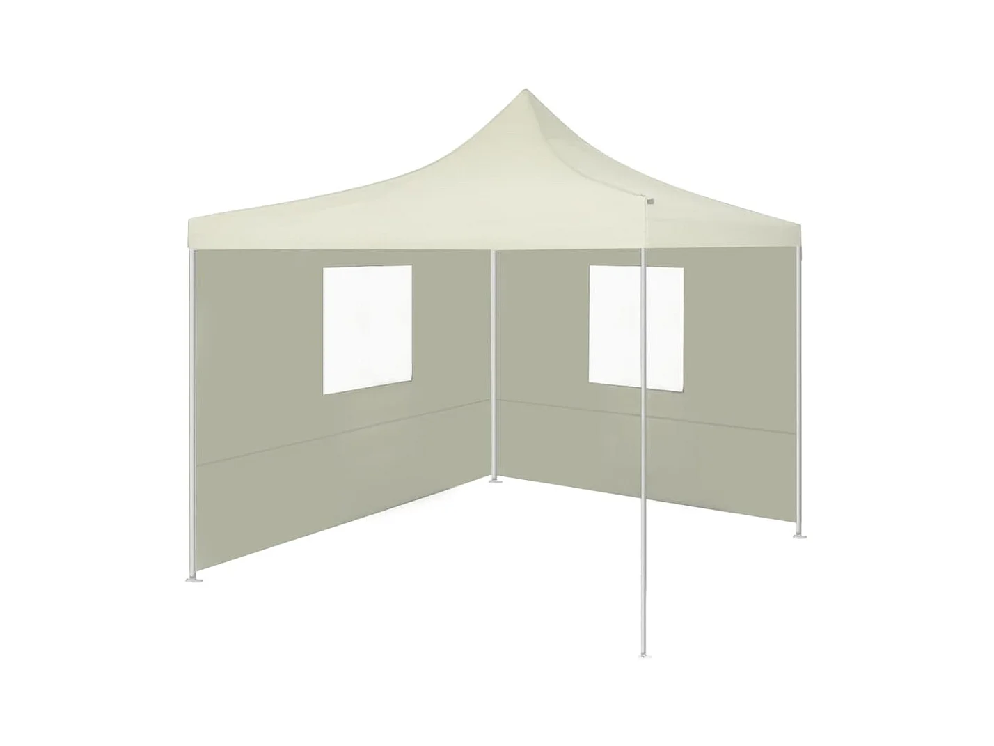 Tente de réception pliable avec 2 parois 2x2 m Acier Crème WVGQ8416
