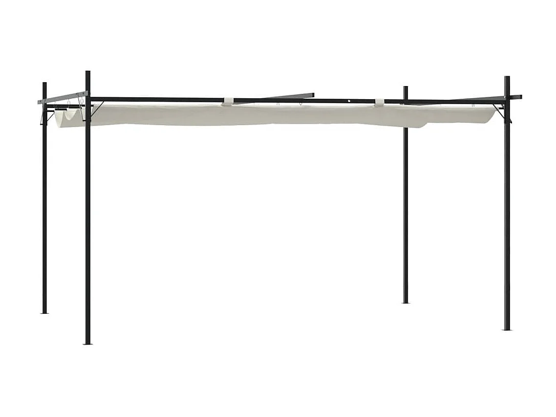 Pergola avec toit rétractable crème 395x292x230 cm WVGQ2525