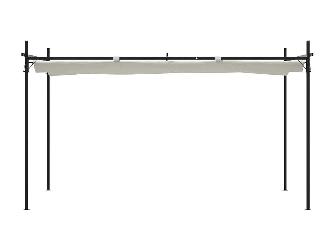 Pergola avec toit rétractable crème 395x292x230 cm WVGQ2525