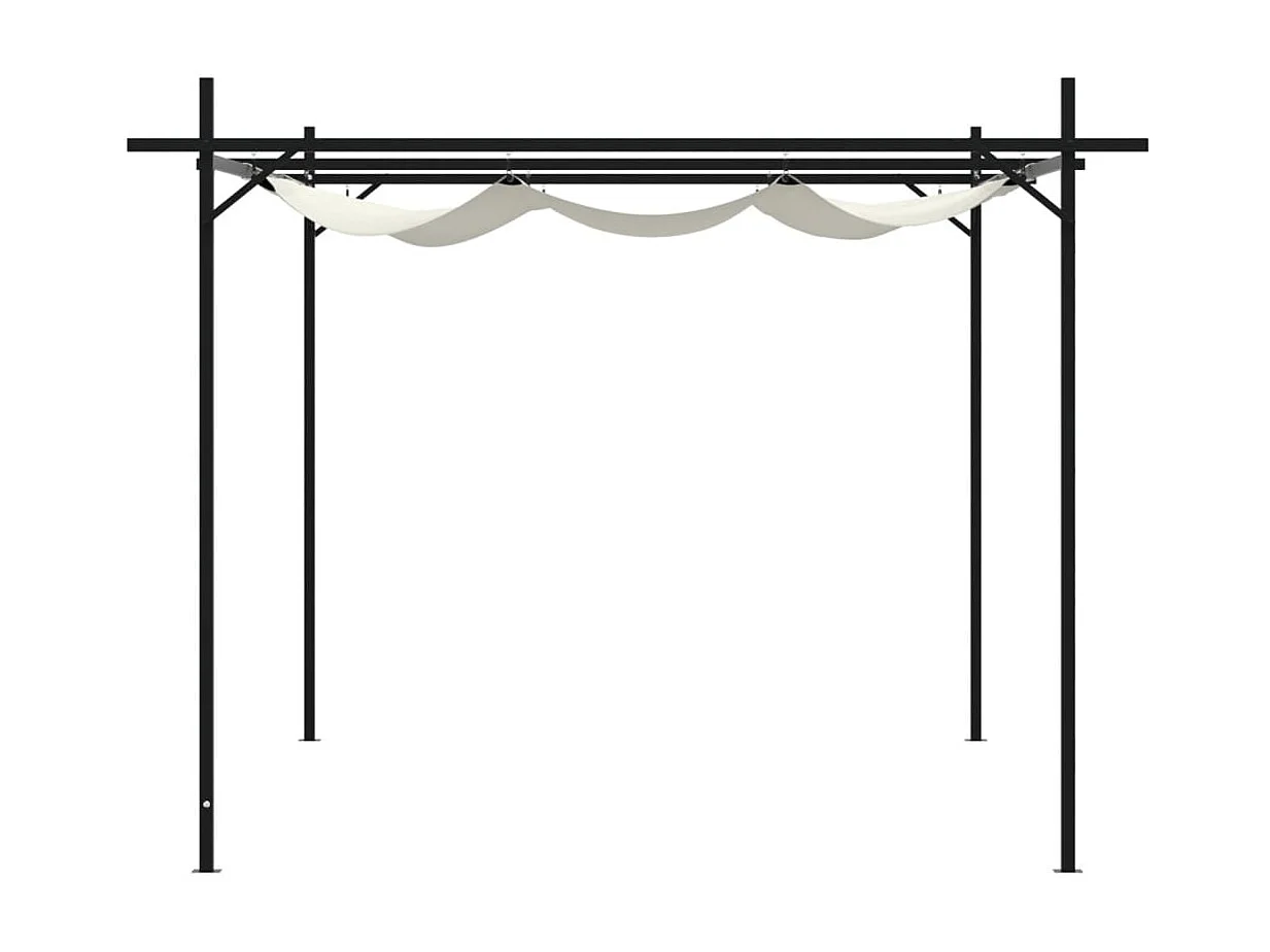 Pergola avec toit rétractable crème 395x292x230 cm WVGQ2525