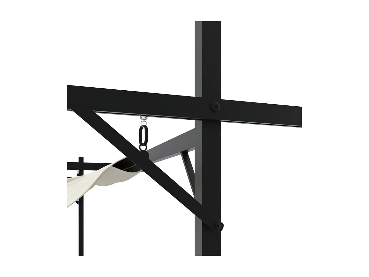 Pergola avec toit rétractable crème 395x292x230 cm WVGQ2525