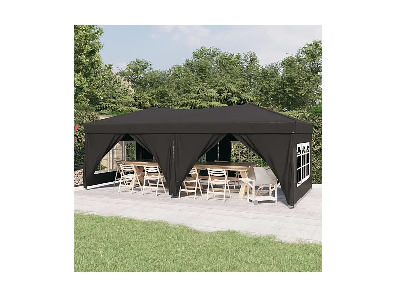 Partytent inklapbaar met zijwanden 3x6 m antracietkleurig NL156532