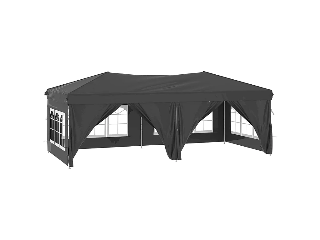 Partytent inklapbaar met zijwanden 3x6 m antracietkleurig NL156532
