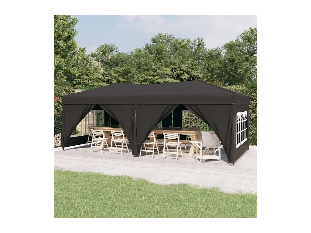 Tente de réception pliable avec parois Anthracite 3x6 m WVGQ3085