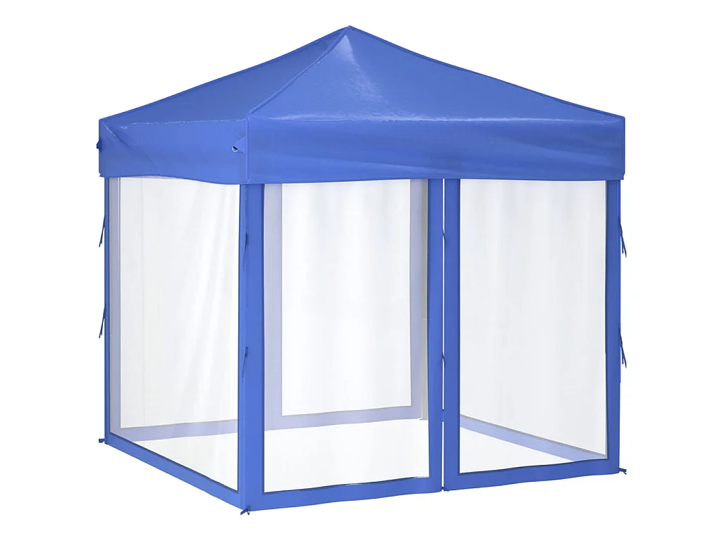 Carpa para fiestas plegable con paredes laterales azul 2x2 m ES972864