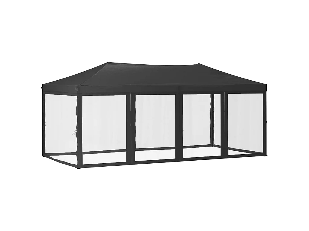 Partytent inklapbaar met zijwanden 3x6 m antracietkleurig NL888291