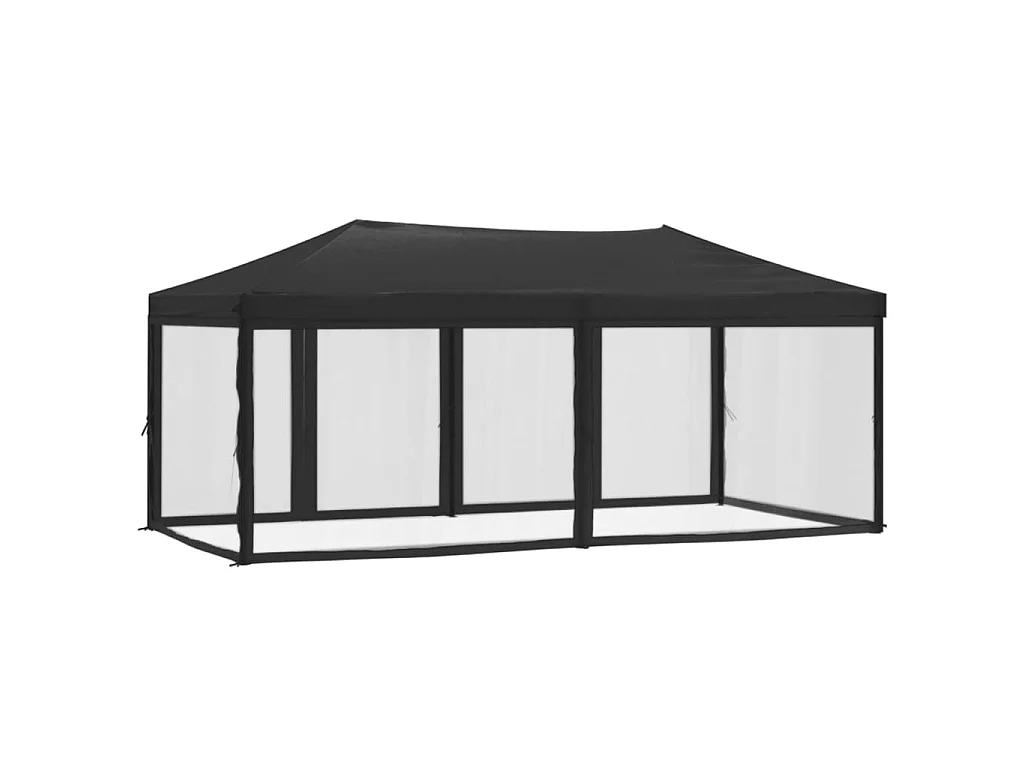 Partytent inklapbaar met zijwanden 3x6 m antracietkleurig NL888291