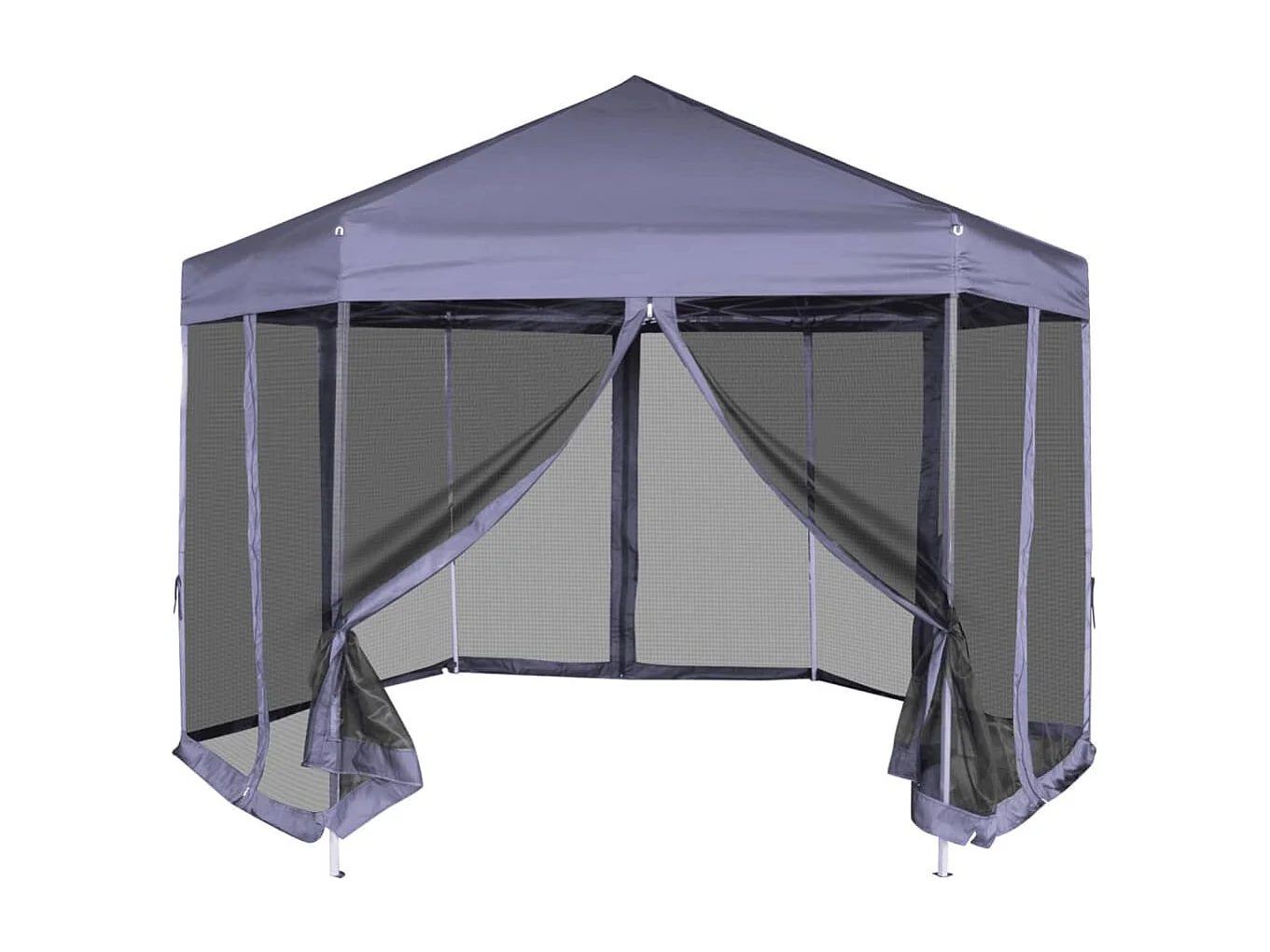 Carpa desplegable hexagonal 6 paredes blanco crema 3,6x3,1m ES592110