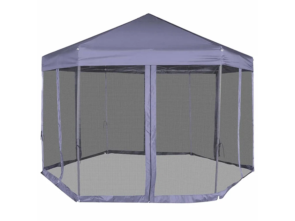 Carpa desplegable hexagonal 6 paredes blanco crema 3,6x3,1m ES592110