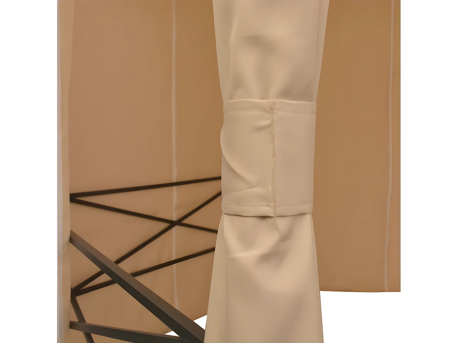 Tonnelle de jardin avec rideaux Hexagonal 360 x 265 cm WVGQ9950