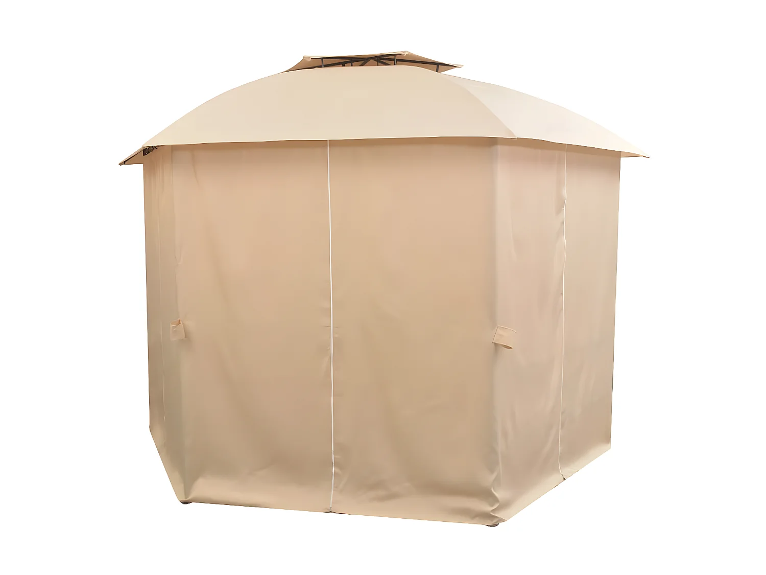 Tonnelle de jardin avec rideaux Hexagonal 360 x 265 cm WVGQ9950