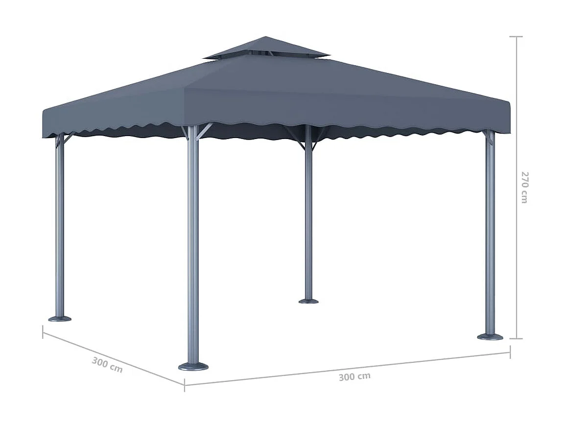 Tonnelle 300x300 cm Anthracite Aluminium WVGQ8365