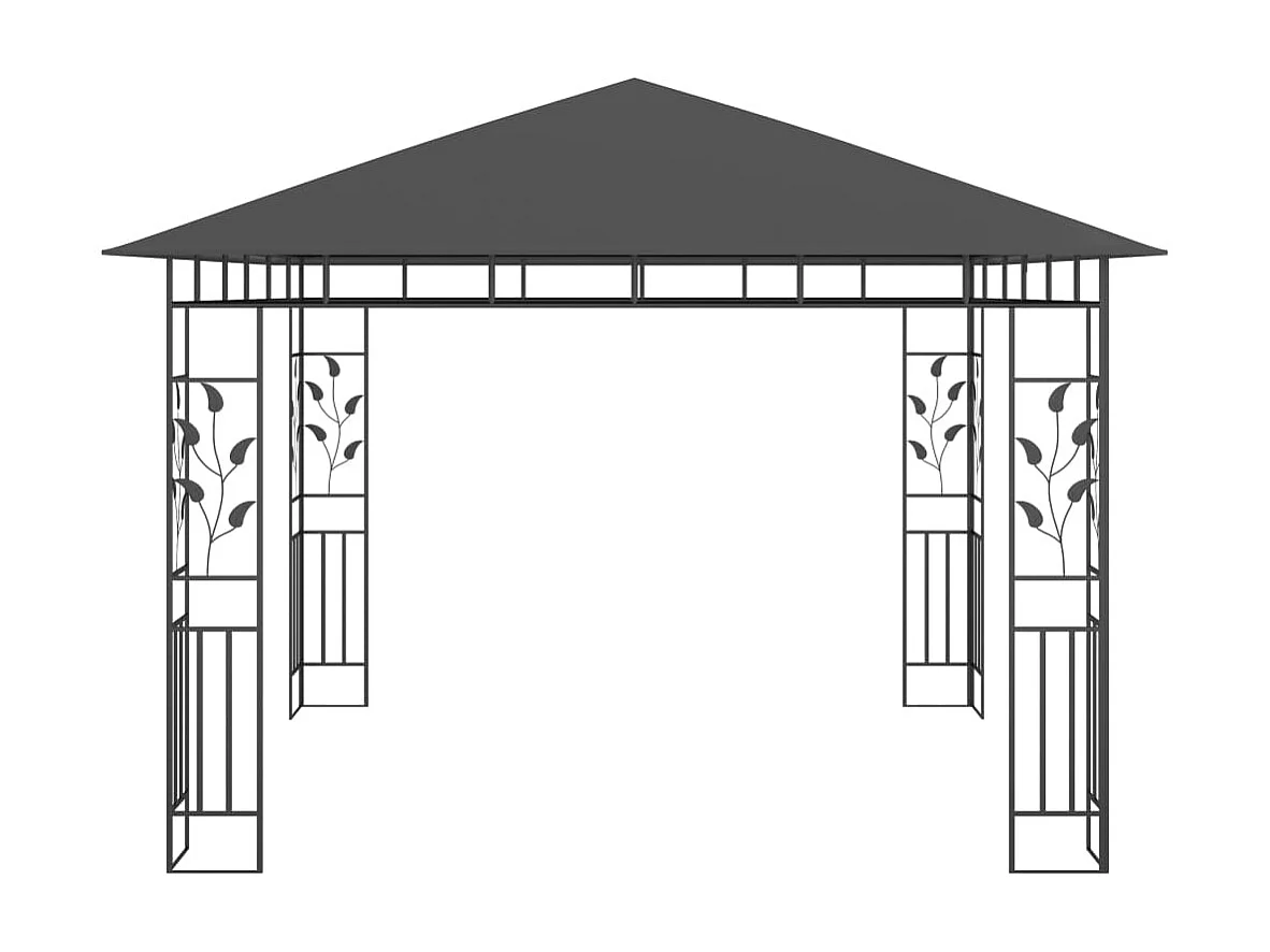 Gazebo - Tenda de recepção com rede mosquiteira 3x3x2,73 m 180 g/m² antracite PT482862