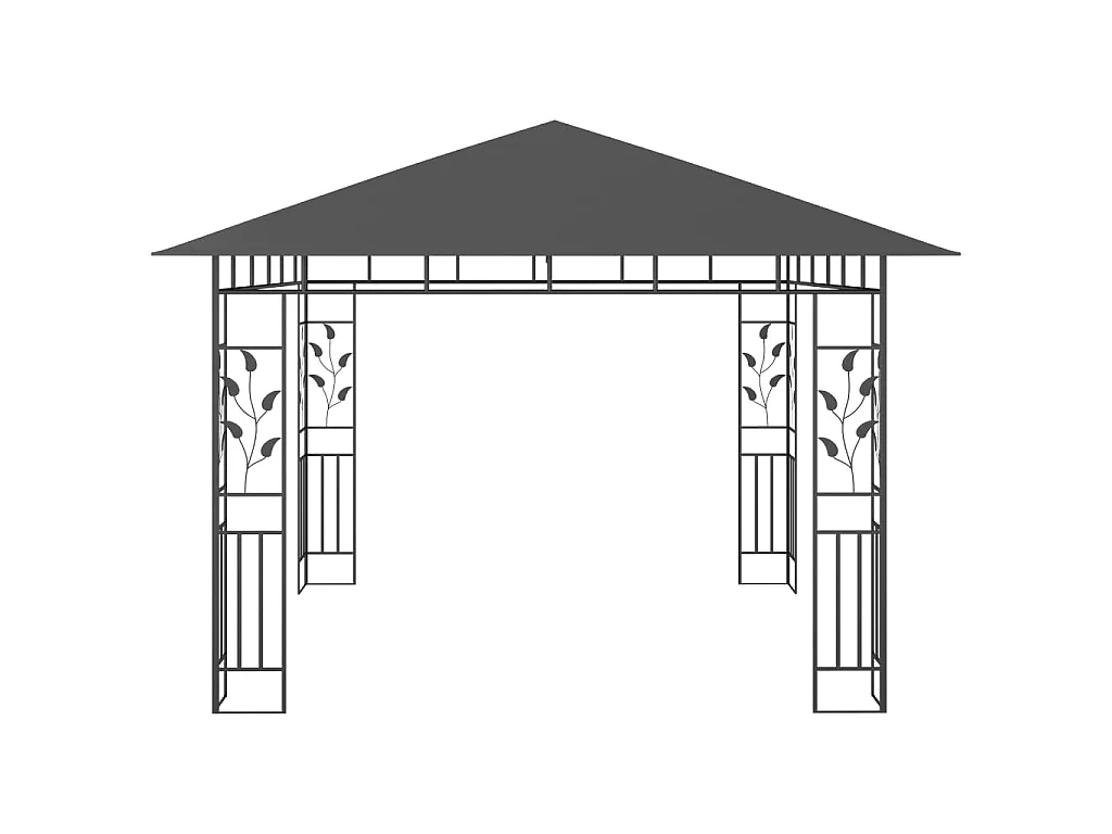 Gazebo - Tenda de recepção com rede mosquiteira 3x3x2,73 m 180 g/m² antracite PT482862