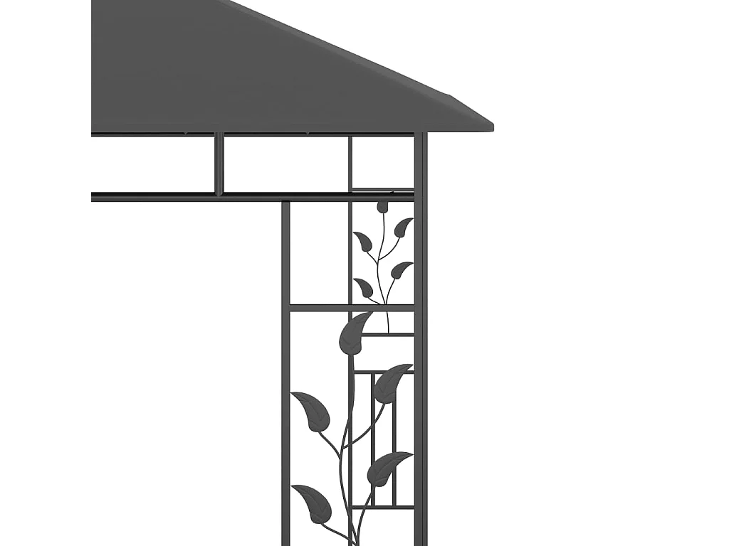 Gazebo - Tenda de recepção com rede mosquiteira 3x3x2,73 m 180 g/m² antracite PT482862