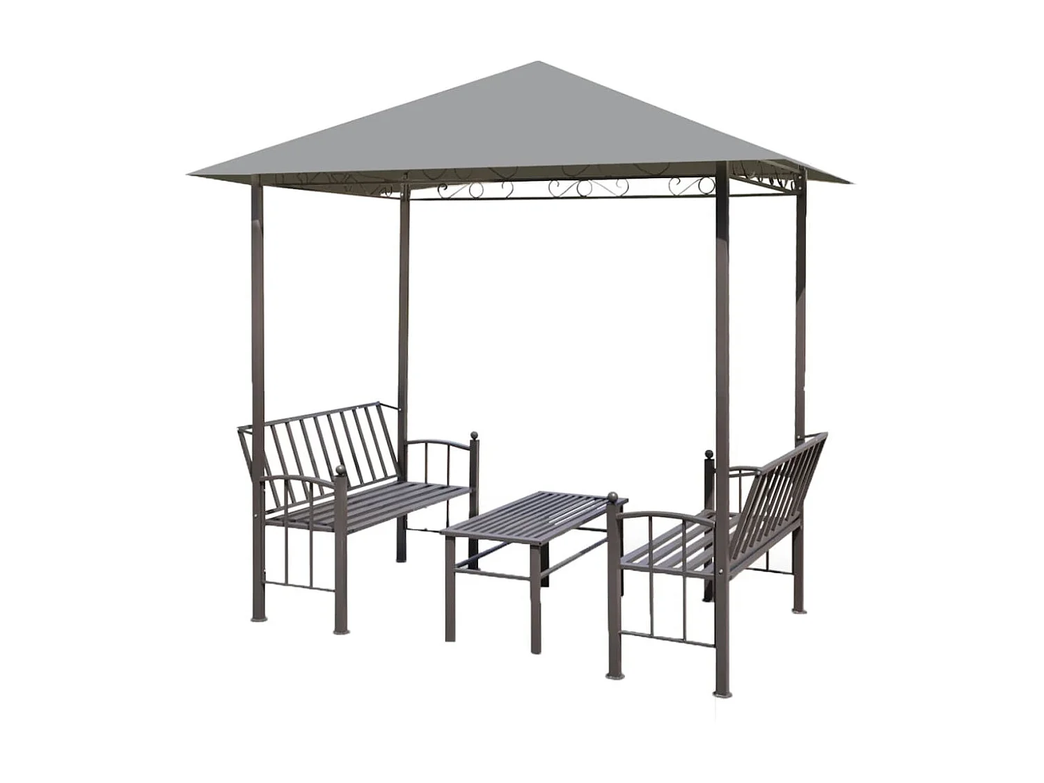 Tonnelle de jardin avec table et bancs 2,5x1,5x2,4m Anthracite WVGQ4388