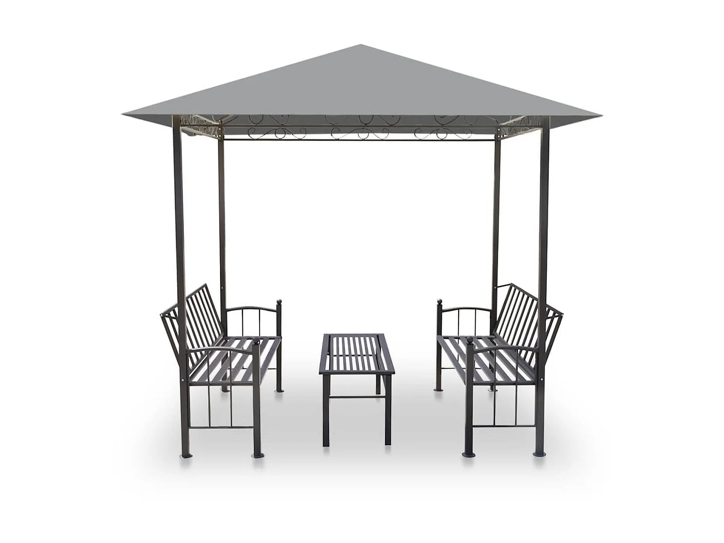 Tonnelle de jardin avec table et bancs 2,5x1,5x2,4m Anthracite WVGQ4388