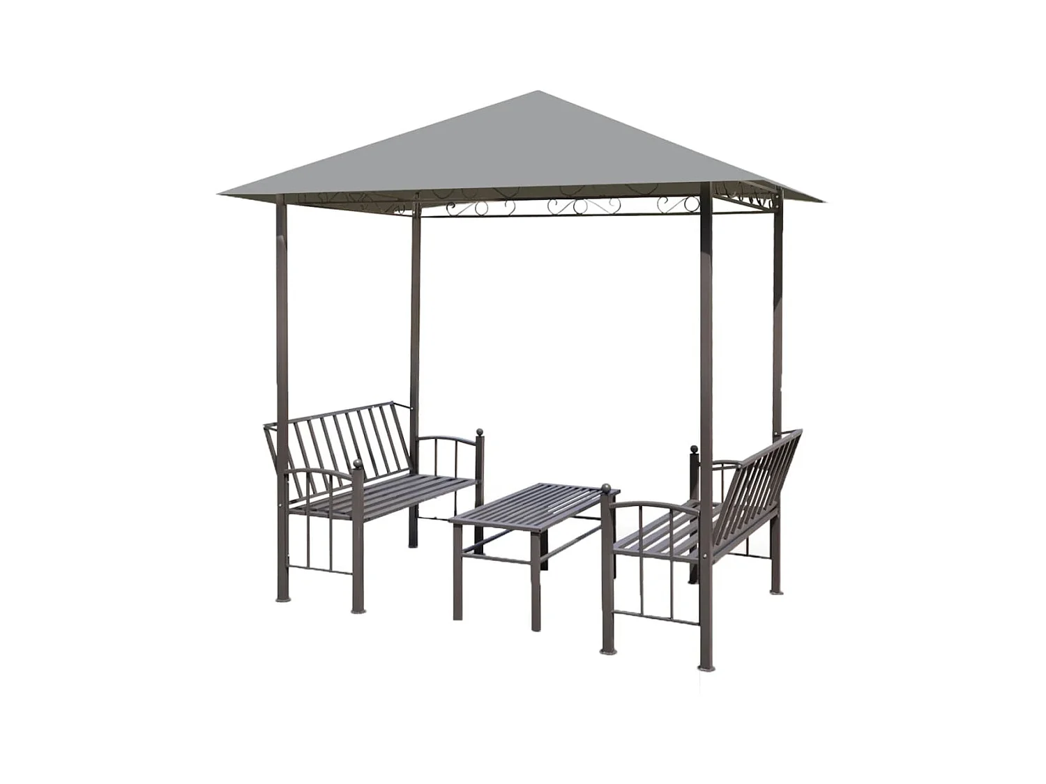 Tonnelle de jardin avec table et bancs 2,5x1,5x2,4m Anthracite WVGQ4388