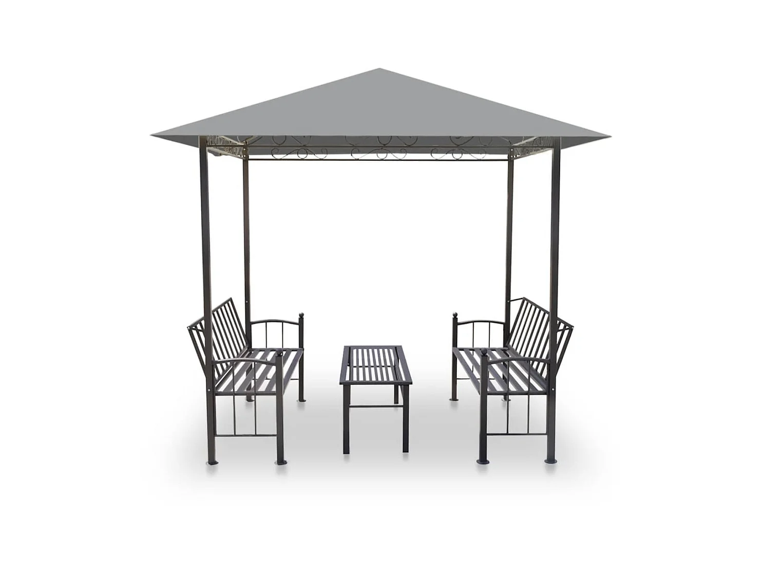 Tonnelle de jardin avec table et bancs 2,5x1,5x2,4m Anthracite WVGQ4388