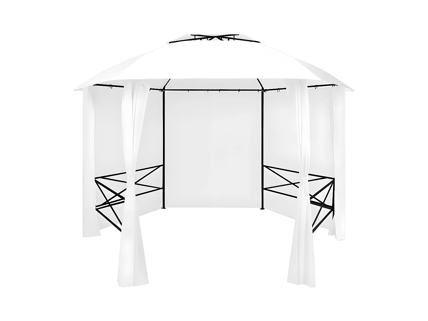 Tuinpaviljoen met gordijnen 180 g/m² 360x312x265 cm wit NL546003
