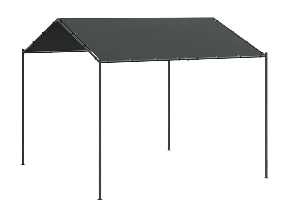 Tenda com toldo 4x3 m aço e tecido antracite PT465827
