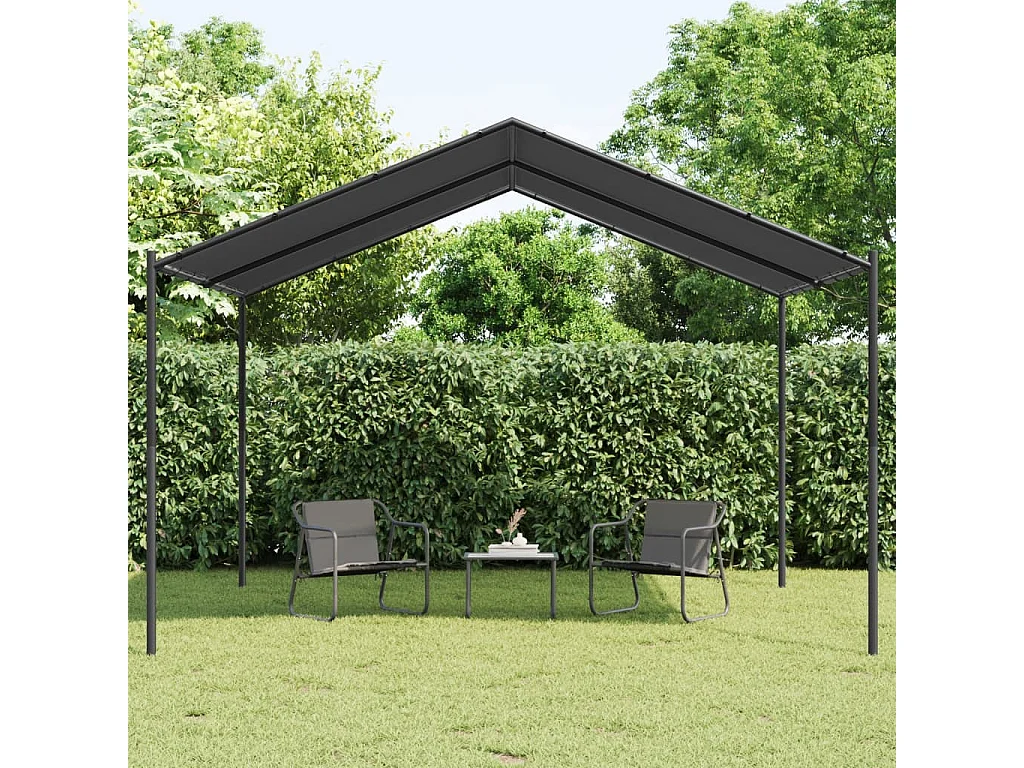 Tente à auvent anthracite 4x3 m acier et tissu WVGQ7179