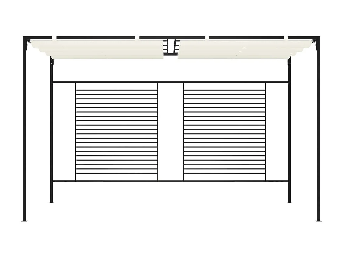 Prieel met uittrekbaar dak 180 g/m² 3x4x2,3 m crèmekleurig NL462336