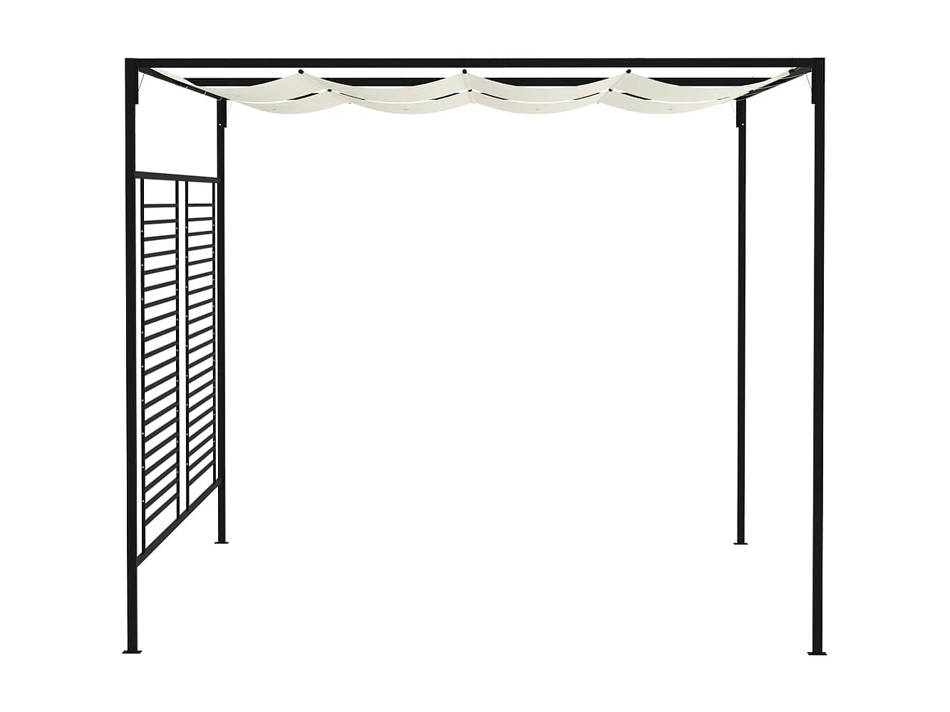 Prieel met uittrekbaar dak 180 g/m² 3x4x2,3 m crèmekleurig NL462336