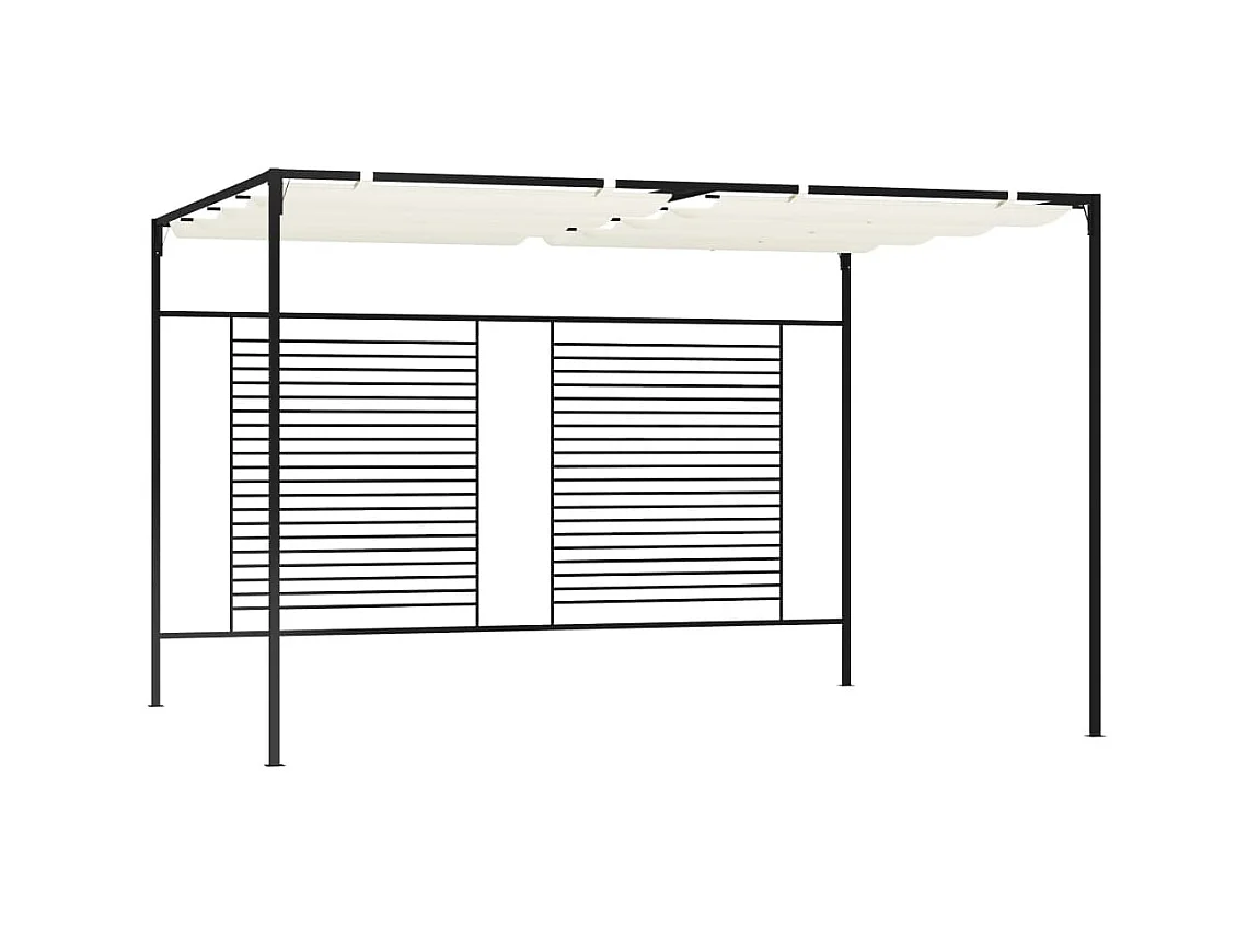 Tonnelle avec auvent rétractable 3x4x2,3 m Crème 180 g/m² WVGQ4118