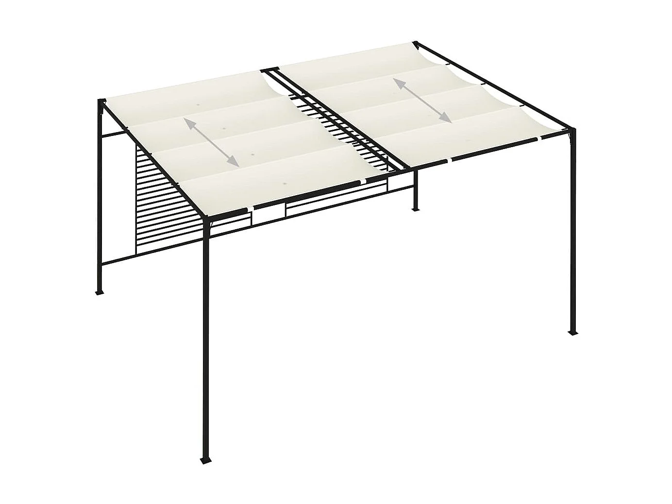 Cenador con techo retráctil color crema 3x4x2,3 m 180 g/m² ES849543